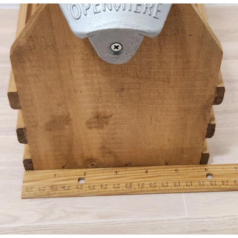 Wooden Beer Carrier - Craft Beer Caddy with Bottle Opener 6 Pack Beer Crate New‎
